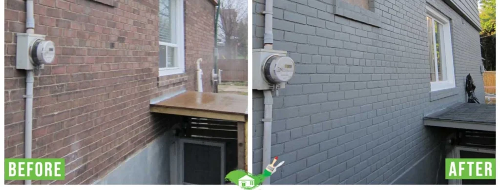 image of brick painting before and after