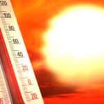 image of thermometer on a hot day