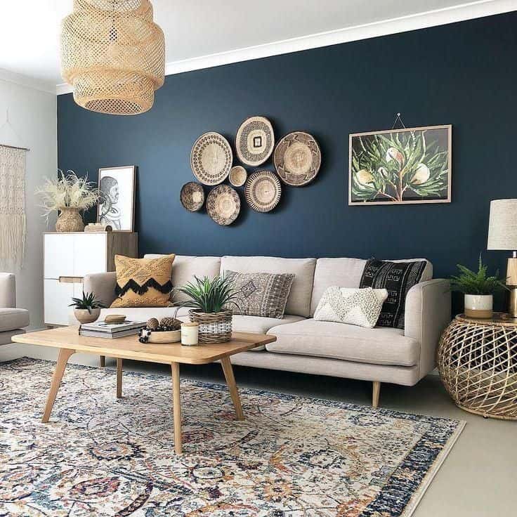 blue accent wall